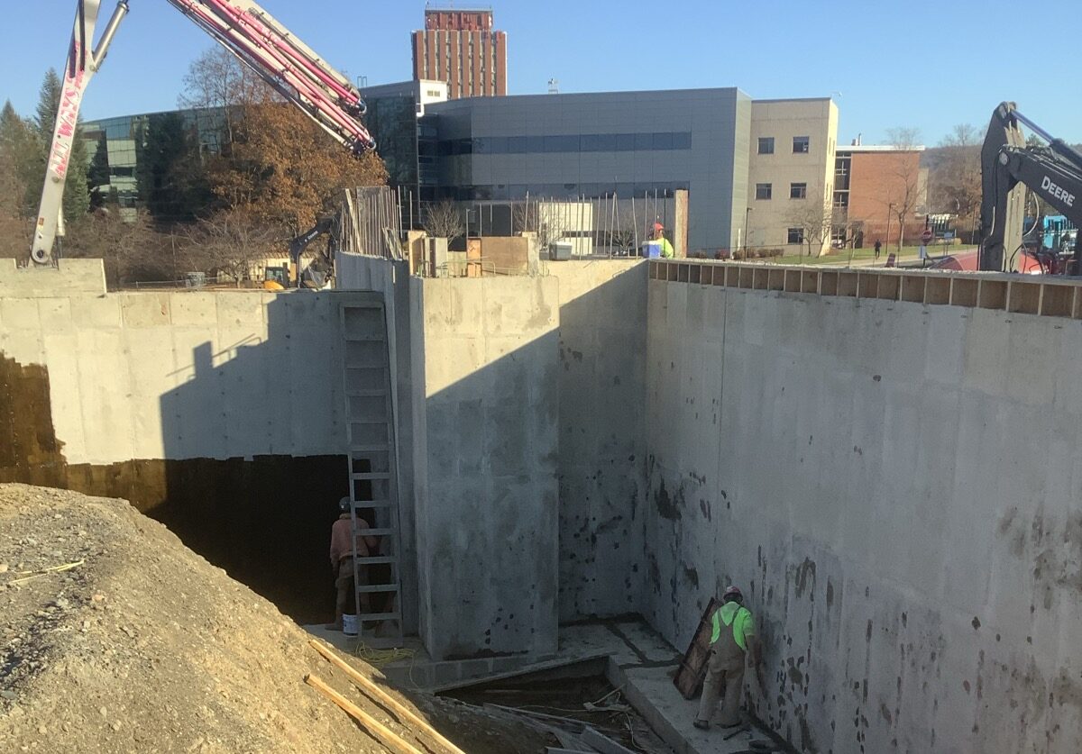 Structural concrete work at Binghamton University Hall